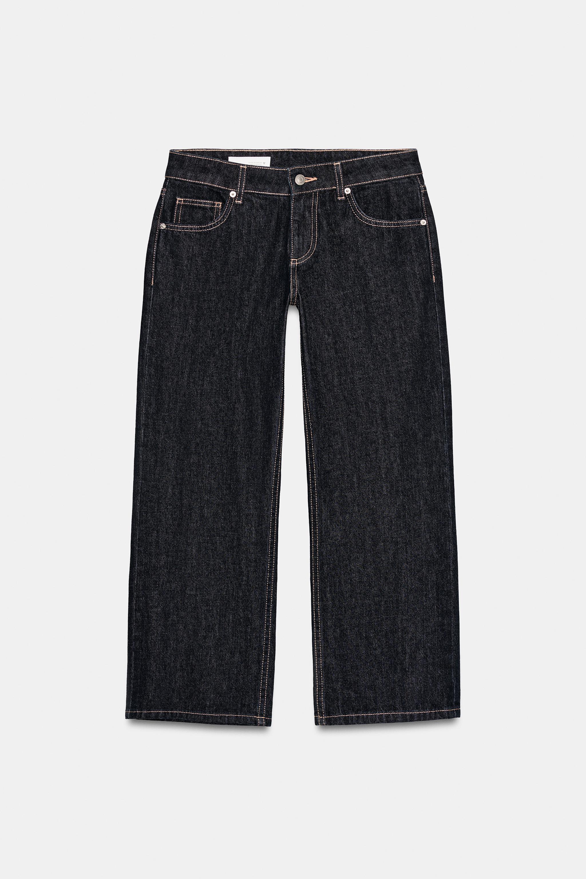 JEAN TRF WIDE LEG COURT TAILLE BASSE